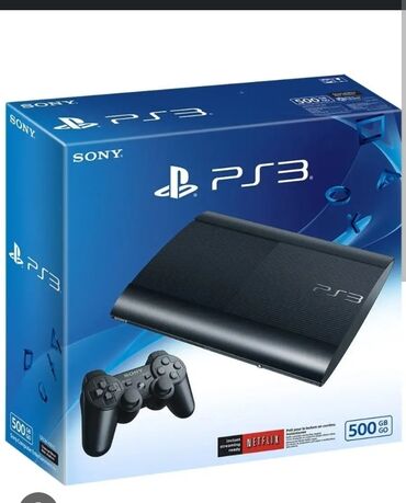 PS3 (Sony PlayStation 3): Playstation 3 superslim satilir 220 azn 2 pult 30 oyun icinde