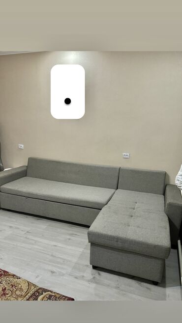 кабинет директора мебель: Диван-кровать, цвет - Серый, Б/у