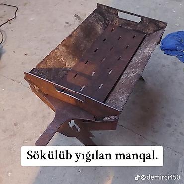 şişlər: Sökülüb-yığılabilən manqal - Material: qalın metal lövhələrdən lazer — 1