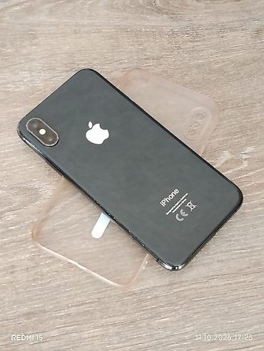 IPhone Xs, Б/у, 64 ГБ, Черный, Чехол, 100 %