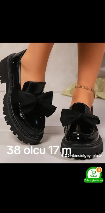 Makasin və loferlər: Ölçü: 38, rəng - Qara, Yeni