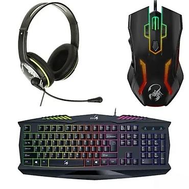 Druga oprema za računare i laptopove: Gejming set – tastatura, miš i slušalice sa mikrofonom (Scorpion — 1