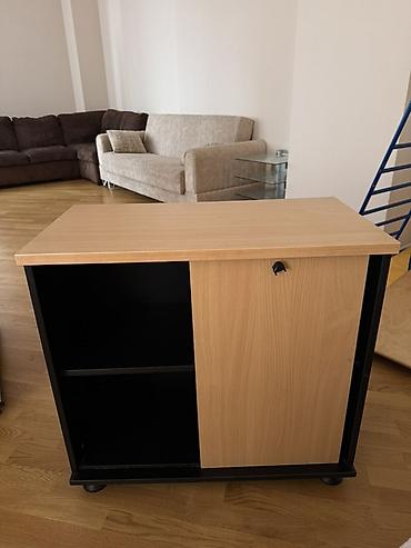 arakesmə: Ofis/ev üçün kompakt şkaf - Material: laminat (açıq palıd rəngli ön — 5