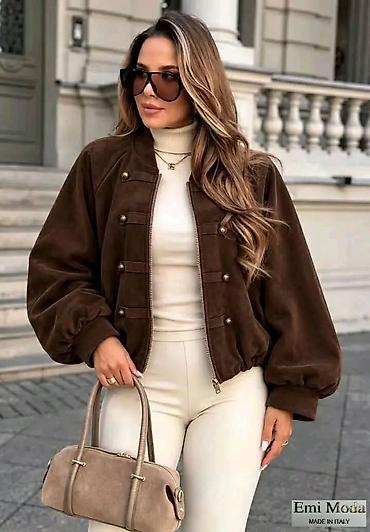 plisani sako zenski: Ženska jakna modernog, elegantno-ležernog kroja, inspirisana military — 1