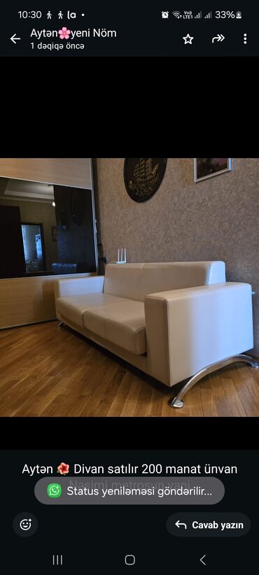 Qonaq otağı dəstləri: Divan, İşlənmiş, Çatdırılma yoxdur