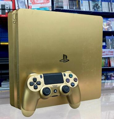 джойстик genius: Sony Playstation 4 Slim Gold Edition + 15 игр Память 1000гб Не