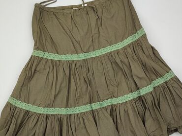 plisowane spódnice khaki: Spódnica, L, stan - Dobry