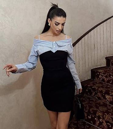 Haljine: 🔥Mini haljina sa efektom “dve u jednoj” – spoj košulje i — 7