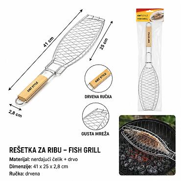 KMT Stalak za roštilj tipa ribe 2407739 Praktičan stalak/rešetka za