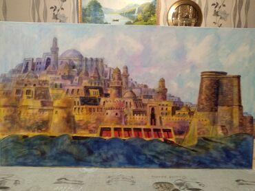 tablo in Azərbaycan | RƏSM VƏ ŞƏKILLƏR: "Old Baku" yağlı boya ilə kətan tablo rəsm əsəri