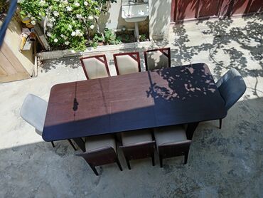 Masa və oturacaq dəstləri: Qonaq otağı üçün, İşlənmiş, Açılan, Oval masa, 8 stul, Türkiyə