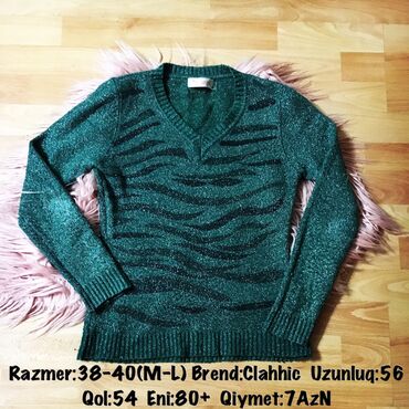 Sviterlər: Razmer:38-40(M-L) Brend:Clahhic Uzunluq:56 Qol:54 Eni:80+