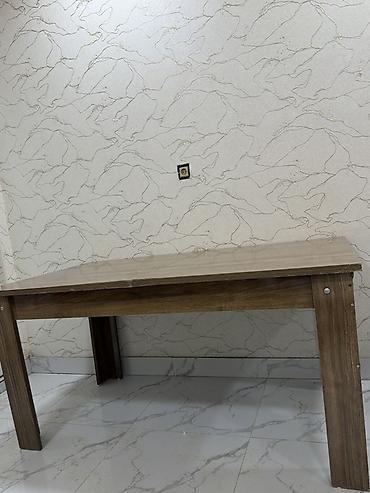 üstol: Taxta yemək/iş masası - Material: Ağac teksturalı MDF/taxta (isti — 1