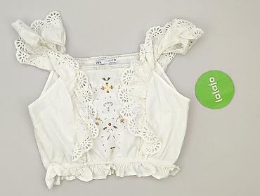 bluzki biale haftowane: Zara, Top damski, rozmiar M — 2