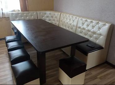 silver kitchen: Кухонный уголок с обеденным столом и пуфиками - Комплектация — 4