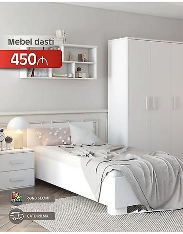Yataq otağı üçün mebel dəsti Sadə və funksional dizayn. Dəst