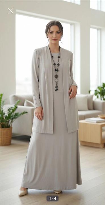Платья: Повседневное платье, Длинная модель, Прямое, 6XL — 1