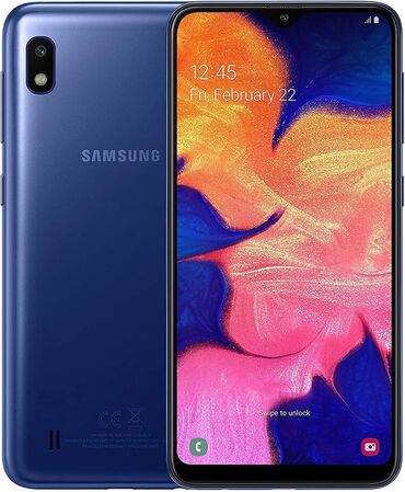 samsung sade telefonlar: Samsung Galaxy A10, 32 GB, rəng - Göy, Zəmanət, Sensor, İki sim kartlı