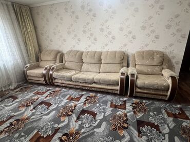 2 х местный раскладной диван: Түсү - Ток сары, Колдонулган