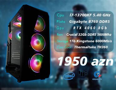 acpi x86 based pc motherboard: Oyun, dizayn və videomontaj üçün nəzərdə tutulub. Full HD və 2K