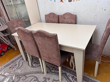 Qonaq otağı üçün, İşlənmiş, Açılan, Dördbucaq masa, 6 stul lalafo.az -da Qonaq otağı üçün, İşlənmiş, Açılan, Dördbucaq masa, 6 stul