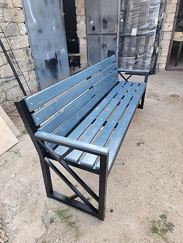 rumın mebeli: Metall karkaslı bağ skamyası - Material: qalın divarlı metal profil — 4