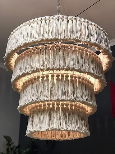 Люстры: Подвесной светильник из кистей (boho/эко-стиль) - Тип: потолочная — 1