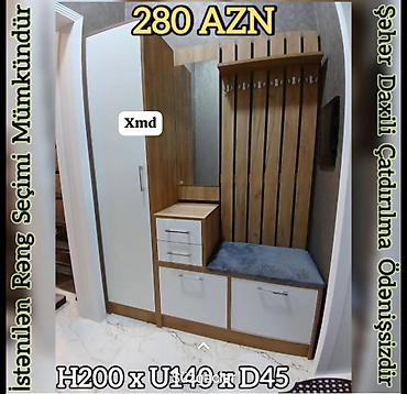Qonaq otağı/dəhliz üçün çoxfunksiyalı dəst – asılqan, şkaf və