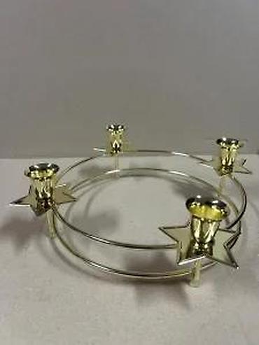 Sveće i svećnjaci: TCM svečani svećnjak/venac za advent – mesing, Ø oko 24 cm - Okrugli — 16