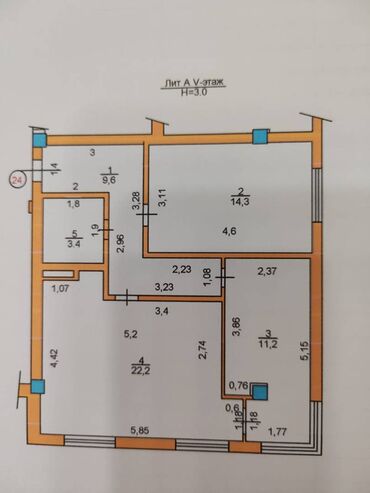 куплю дом в кок жаре: 3 комнаты, 60 м², Элитка, 5 этаж, Евроремонт
