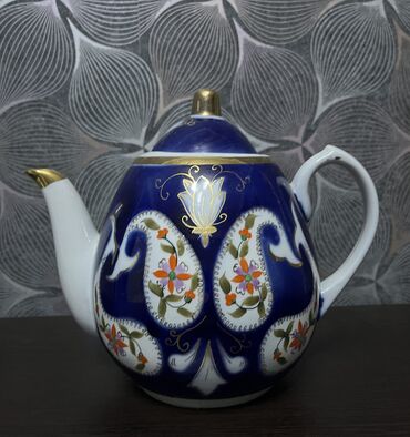 mis çaynik: Цвет - Синий, Чайник, Фарфор, Азербайджан