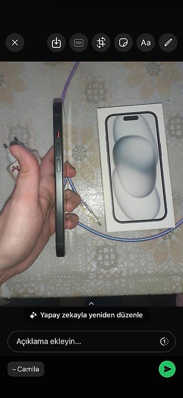 apple iphone 15 pro: IPhone 15, 128 GB, Qara, Zəmanət, Barmaq izi, Simsiz şarj — 3