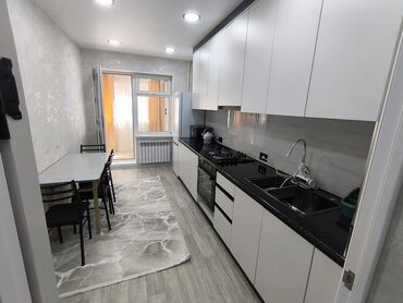 ош квартира ижарага: 3 бөлмө, 63 кв. м, Жеке план, 1 кабат, Евроремонт