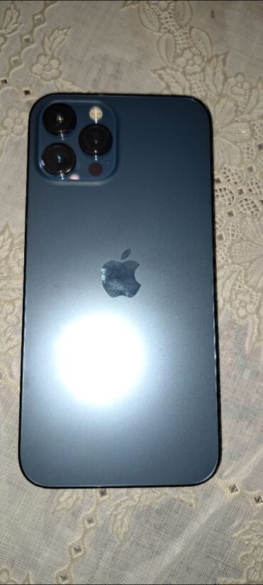 i̇phone 4s: IPhone 12 Pro Max, 128 ГБ, Pacific Blue, Отпечаток пальца, Face ID