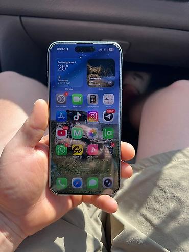 бишкек телефоны: IPhone 15 Pro Max, Колдонулган, 256 ГБ, Күмүш, Каптама, 84 % — 3