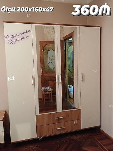 refli: Üç qapılı geyim dolabı - Ölçü: 200 x 160 x 47 sm (şəkildə göstərilib) — 1