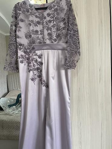 Вечерние платья: Вечернее платье, Пышное, Длинная модель, Атлас, С рукавами, Камни, M — 3