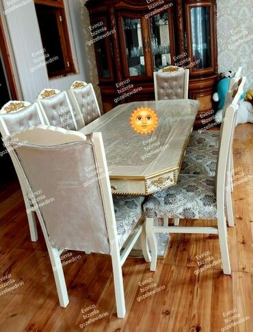 plastik stol stul islenmis: Qonaq otağı üçün, Yeni, 6 stul