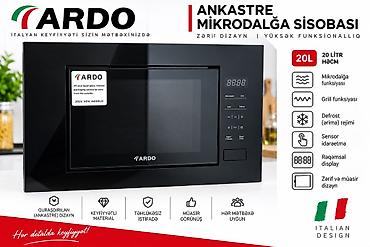 sazz modem satilir 2017: ARDO mebel içi mikrodalğa sobası – 20L - İtalyan dizaynı, tam qara — 5