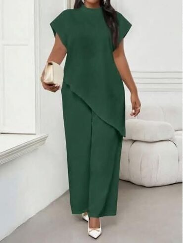 Kompleti: 💫Ženski komplet – asimetrična bluzica i široke pantalone ✅Cena — 5