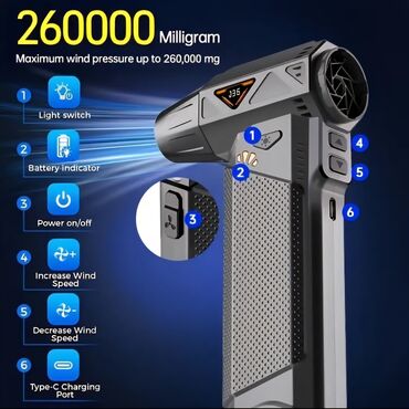 мобильная мойка: 220W USB Перезаряжаемый Турбо Фен Высокой Скорости - Максимальное