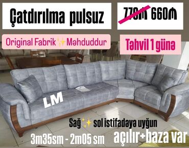 Divanlar: Künc divan, Yeni, Açılan, Bazalı, Parça, Şəhərdaxili pulsuz çatdırılma