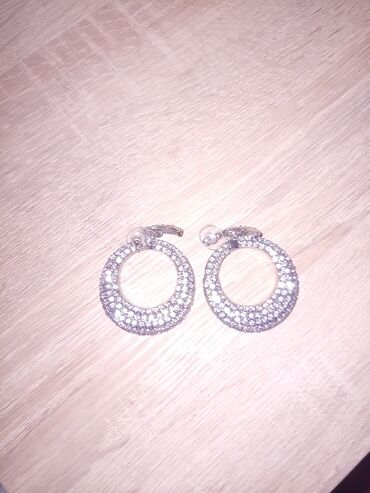 ćilibar srebrni nakit крагујевац слике: Hoop earrings, Material: Cubic zirconia