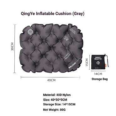 Надувная подушка (серый), 40х30х5см, WELLHIKE (WK069903) - Материал
