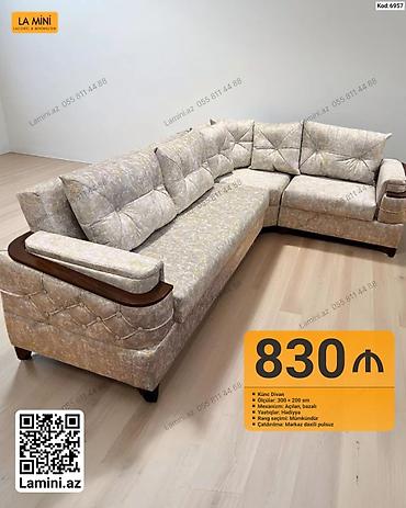 Диваны: Künc divan – Kod: 6957 - Ölçülər: 300 x 200 sm - Mexanizm: açılan — 1