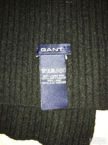 Kape i aksesoari: Original GANT šal NOV 100% Wolle Crna boja Sirina 25cm duzina — 1