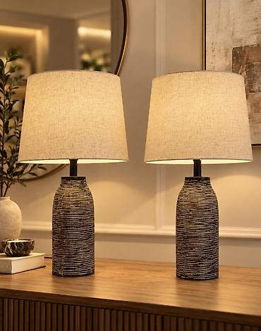 dekor isiq: Ashley Homestore “Mahima” masaüstü lampalar – 2-lik dəst - Model — 6