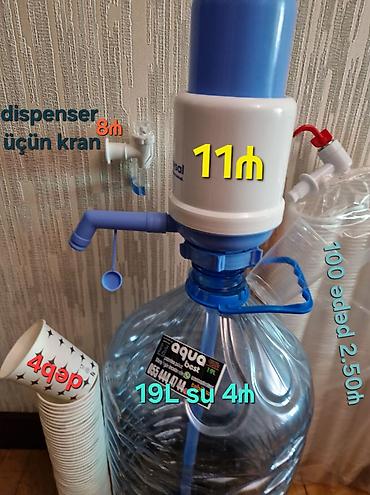 19L su pompa 11m. karton stəkan 100ədəd 4m.dispenser üçün kran 8m lalafo.az -da 19L su pompa 11m. karton stəkan 100ədəd 4m.dispenser üçün kran 8m