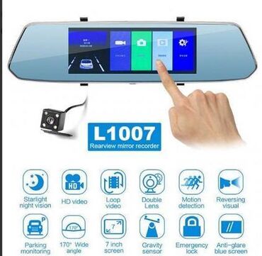 maşın üçün dinamiklər: Güzgü registrator L1017 🚕İki kamera, böyük sensorlu IPS displey 7D