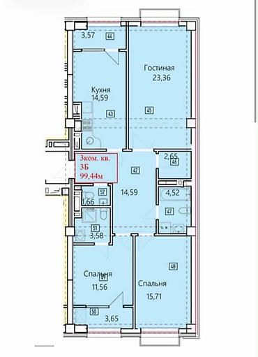 элит хоус: 3 комнаты, 99 м², Асанбай мкр 7 этаж — 5
